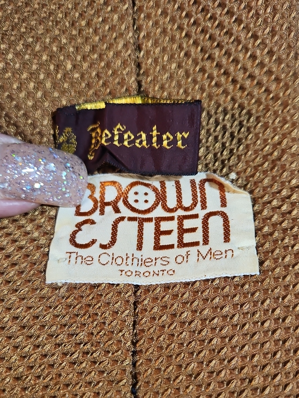 Vintage Brown & Gold Men's Tie byBrown Esteen